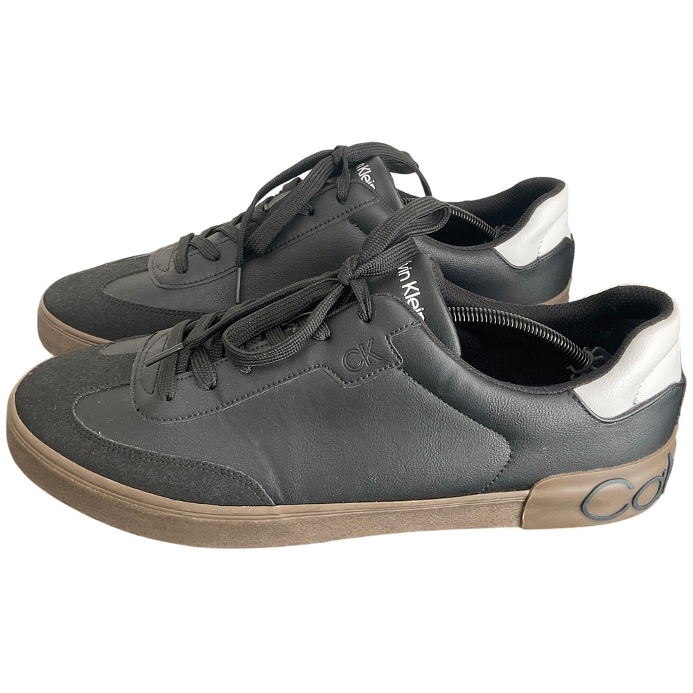 Calvin Klein Mens Romal Black Gum Low Top Sneakers CMROMAL-M Size 12